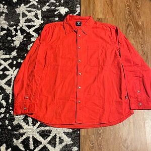 Red Casual Button Down Shirt